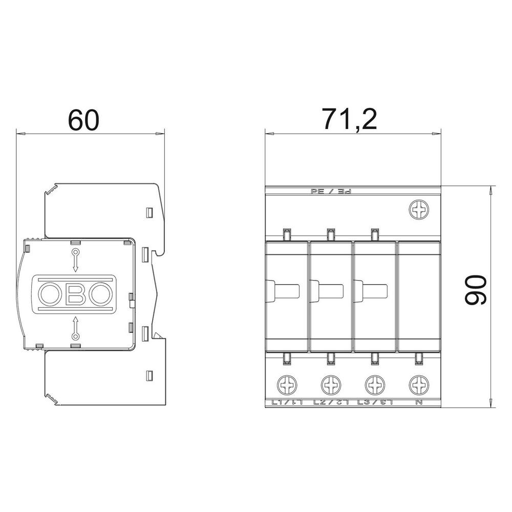Обмежувач перенапруг OBO Bettermann Тип I+II V50-B+C 3+NPE (5093654) — изображение 2