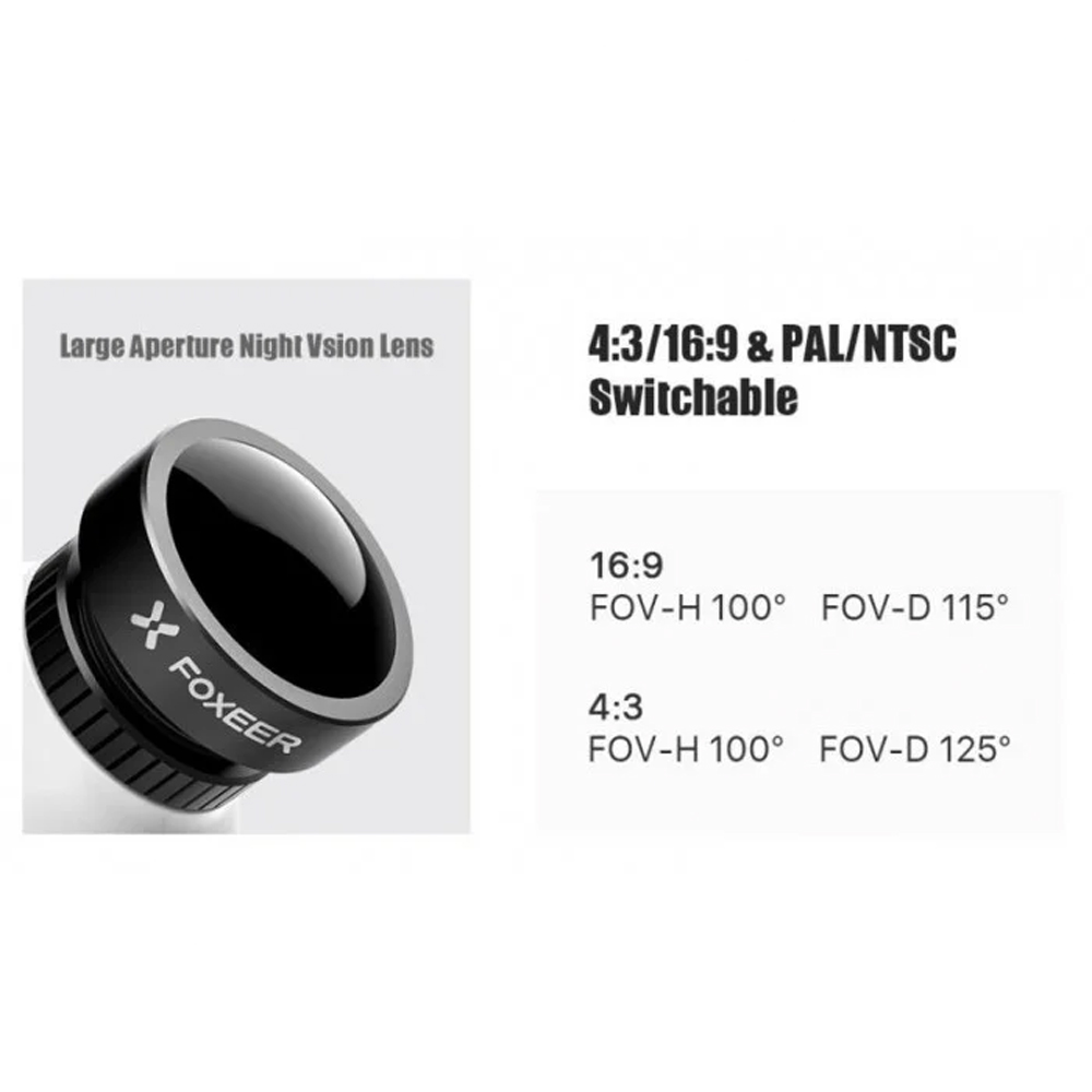 Камера для FPV дрона Foxeer Micro Night Cat 3 1200TVL 1/3" CMOS 0.00001lux — изображение 6