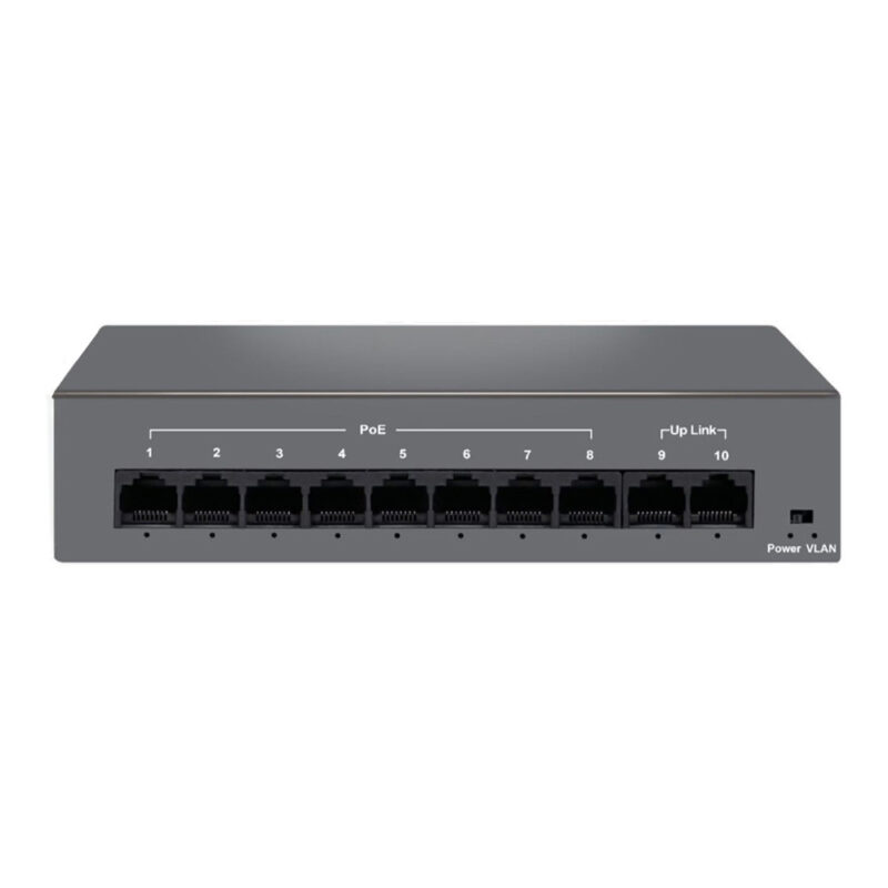 PoE комутатор Hisource HF082-02 з 8 портами PoE
