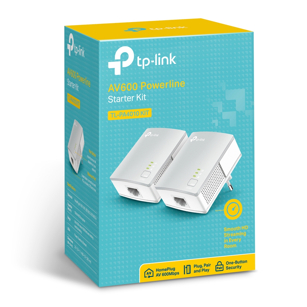 Комплект адаптерів Powerline TP-LINK TL-PA4010KIT 2PK AV600 1xFE — изображение 3