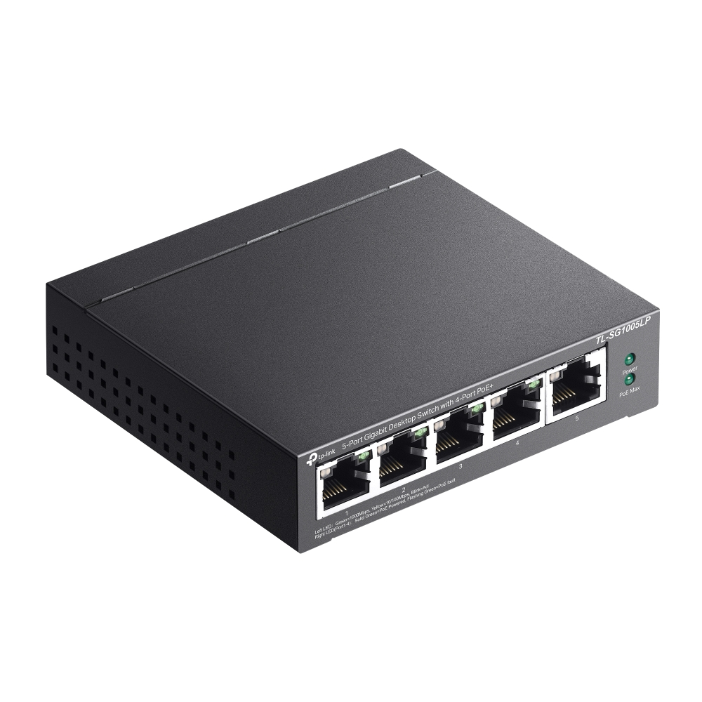 Комутатор TP-LINK TL-SG1005LP 5xGE/4xPoE+ 40W некерований 250м — изображение 4