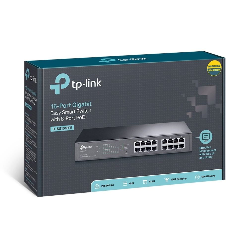 PoE-комутатор TP-Link TL-SG1016PE 16xGE/8xPoE+ EasySmart 13" 1U — изображение 4