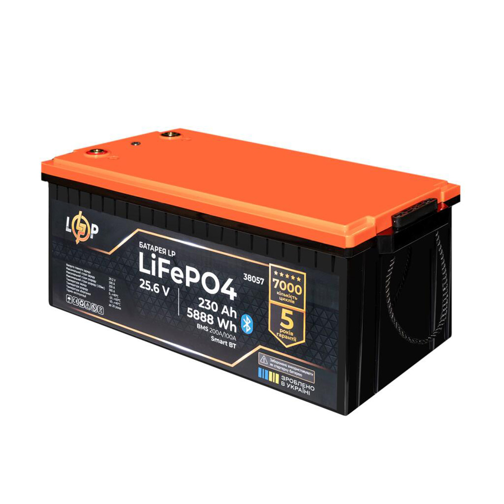 Акумулятор Logicpower LP LiFePO4 25,6V - 230 Ah (5888Wh) (BMS 200A/100А) пластик Smart BT — изображение 3