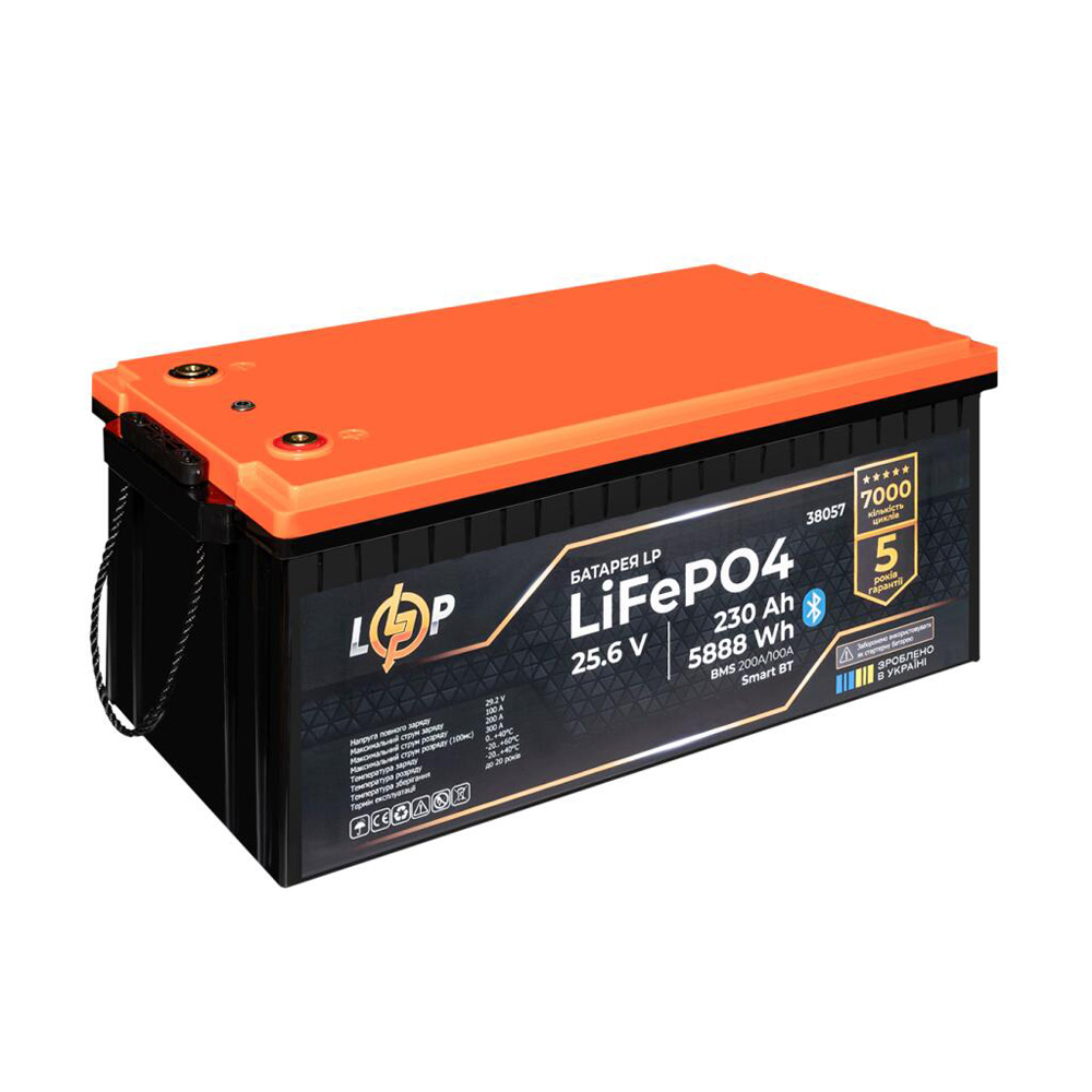 Акумулятор Logicpower LP LiFePO4 25,6V - 230 Ah (5888Wh) (BMS 200A/100А) пластик Smart BT — изображение 4