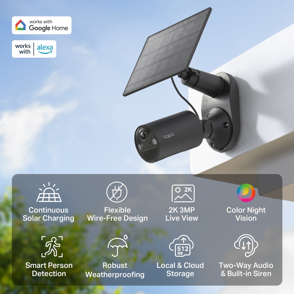 Комплект розумної бездротової камери TP-LINK TAPO C411 KIT 2K QHD та сонячної панелі — изображение 3